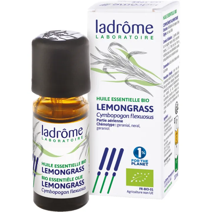 Aceite esencial ecológico de hierba de limón Ladrome 10 ml