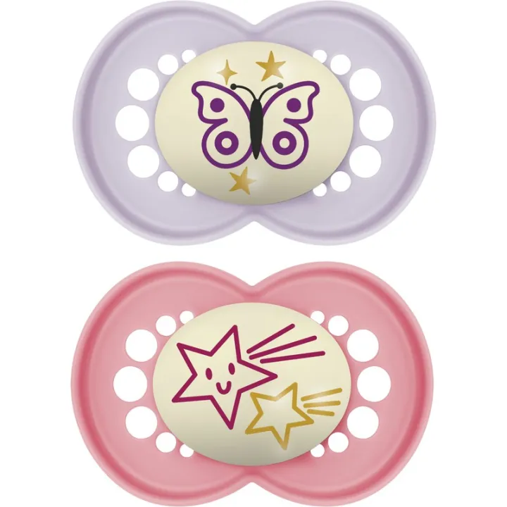 Mam Sucette Original Nuit +6 Mois lot de 2 Ref 23