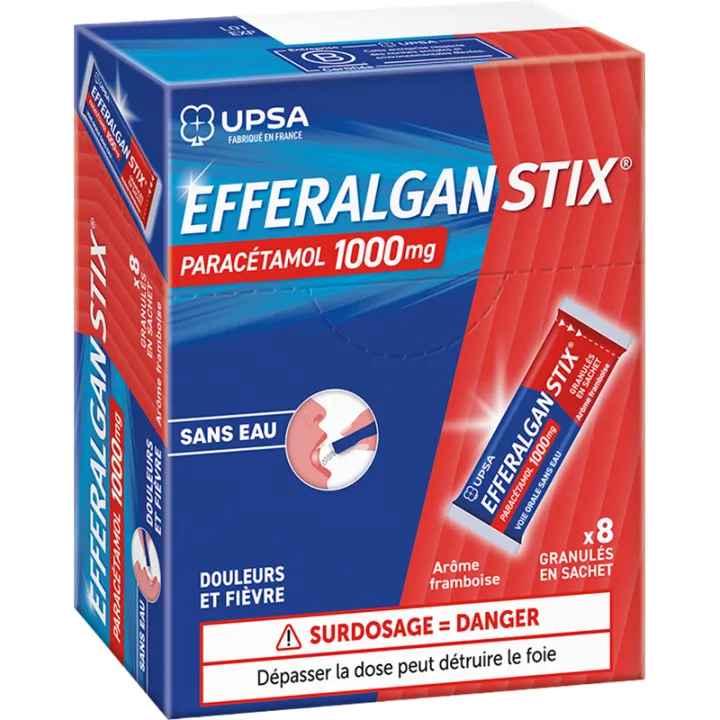 Efferalgan Paracetamol 1000 mg Cappuccino-korrels 8 zakjes*