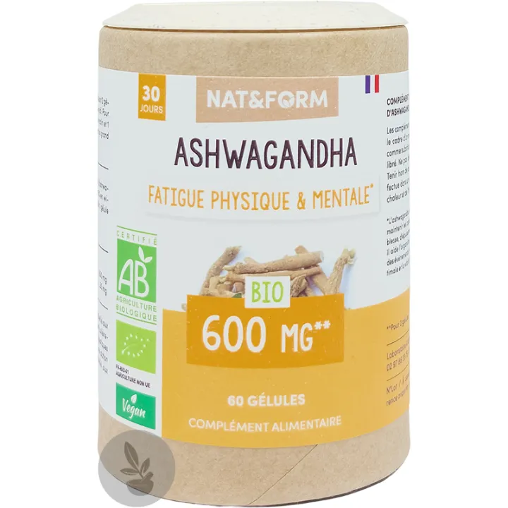 Nat & Form Ashwagandha Orgánica 60 cápsulas vegetales
