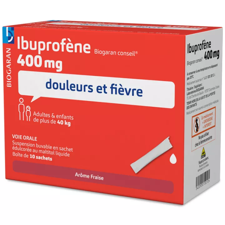 IBUPROFÈNE BIOGARAN 400 mg 10 sachets