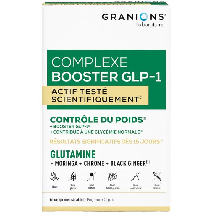 GLP-1 Booster Complex Gránulos de control de peso 60 comprimidos