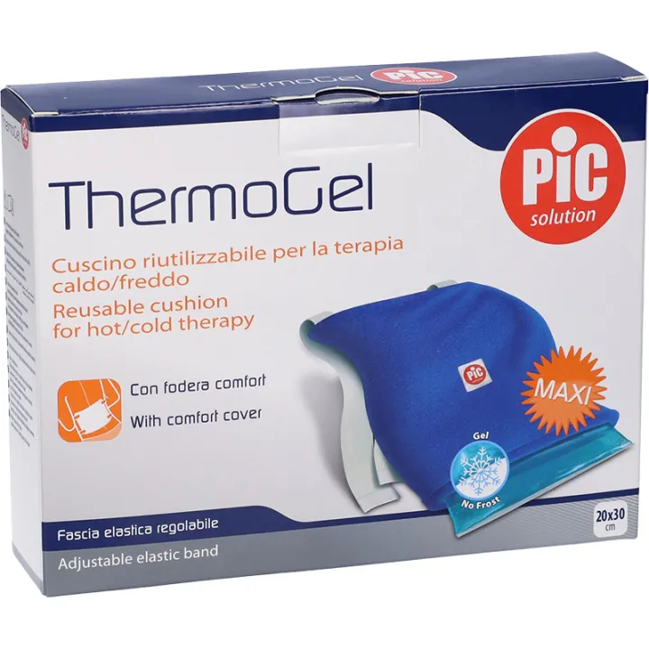 Thermogel: almohadilla reutilizable con banda elástica ajustable, para calor/frío, 20 x 30 cm