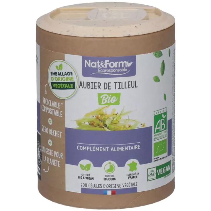 Nat & Form Aubier De Tilleul Bio 200 Gélules Végétales 