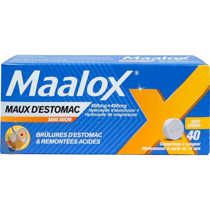 Maalox malestar estomacal limón comprimidos sin azúcar