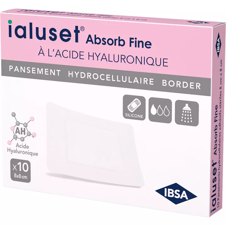 Ialuset Abs fijn klevend hydrocolloïd verband 8x8 cm