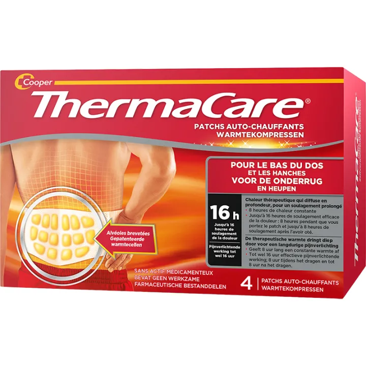 Thermacare Lower Back Self-Heating Patch, Box of 4