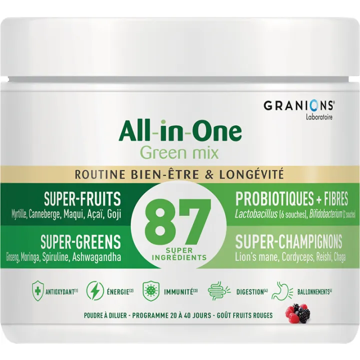 All-in-One Green Mix Granions 146g Rutina de Bienestar y Longevidad