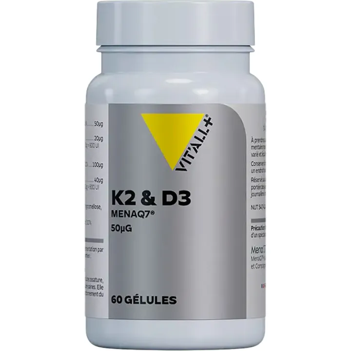 Vitall+ Vitamine K2 Vitamine k7 e D3 50mcg 60 capsule vegetali