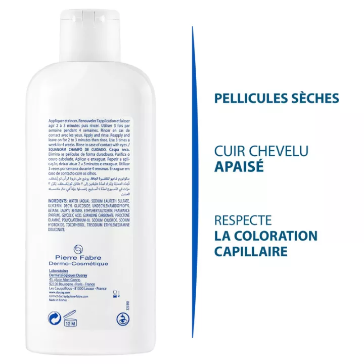 Ducray Squanorm Shampooing Traitant Pellicules Sèches 200 ml