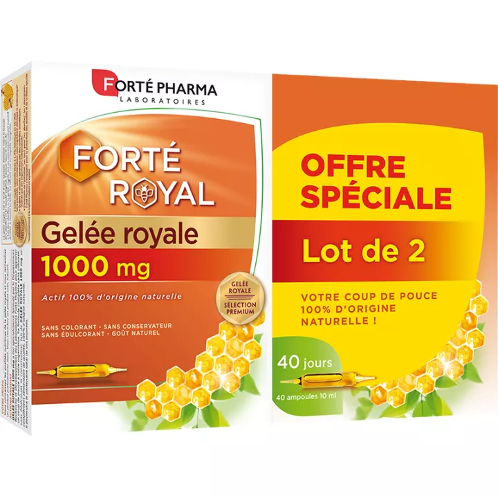 Forte Royal Royal Jelly 1000mg Lot 2x20 Ampoules of 10ml