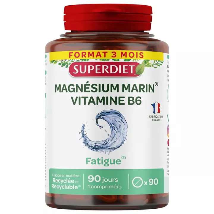 Superdiet Magnésium Marin B6 90 Comprimés