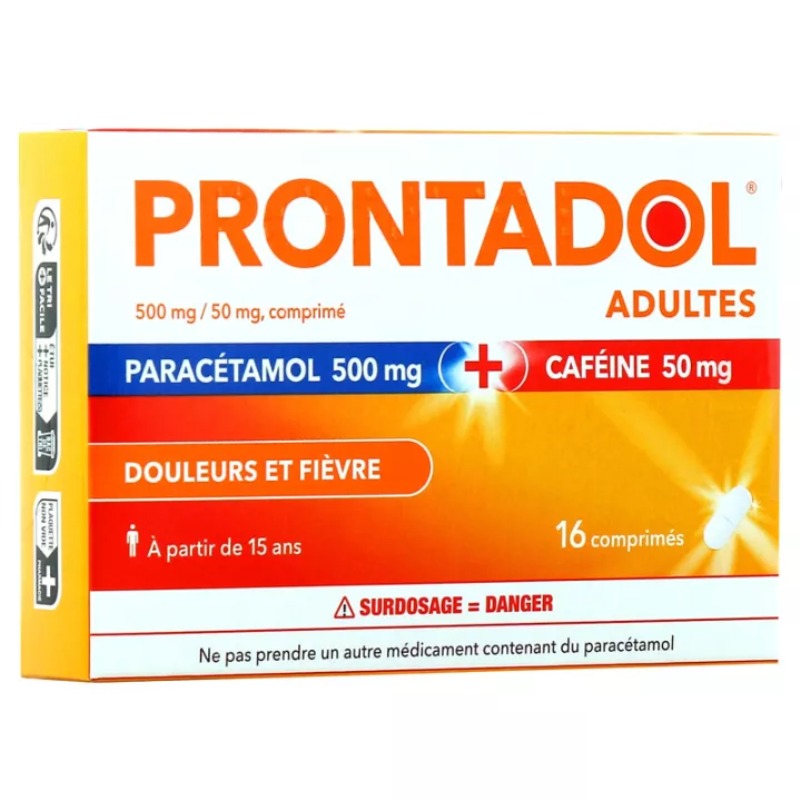 PRONTADOL 500mg paracetamol 50mg caffeine 16 tablets