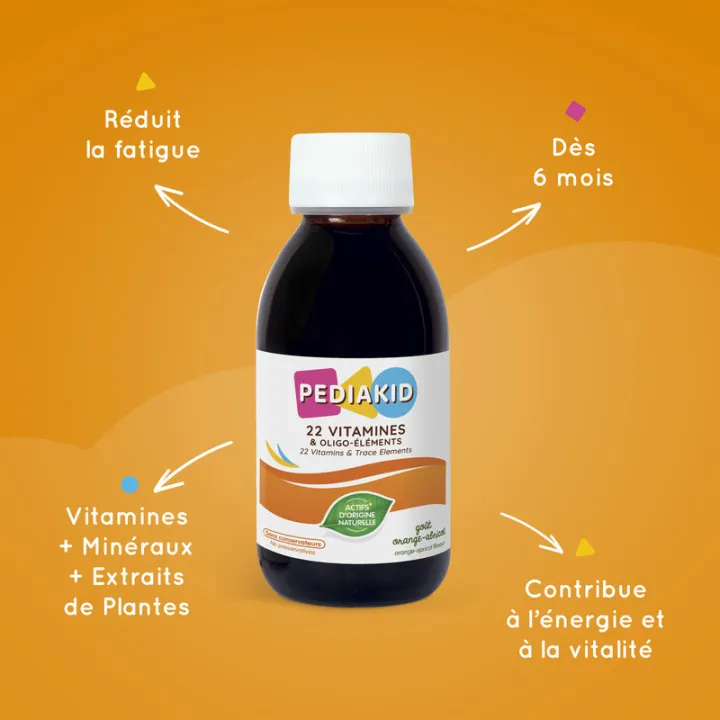 Pediakid Sciroppo 22 vitamine per la crescita e la vitalità