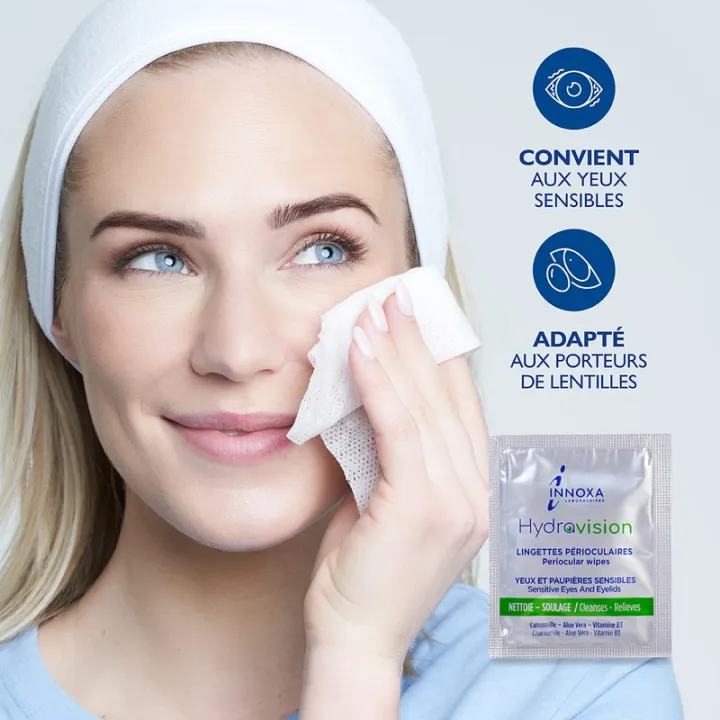 Innoxa Hydravision Salviette per la zona perioculare, 20 salviette