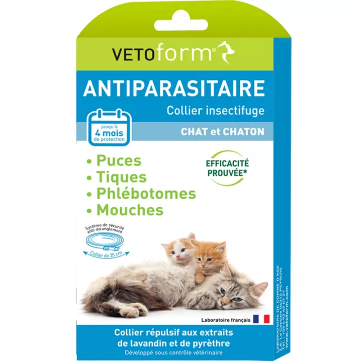 Vetoform Collier Insectifuge Antiparasitaire Chat & Chaton