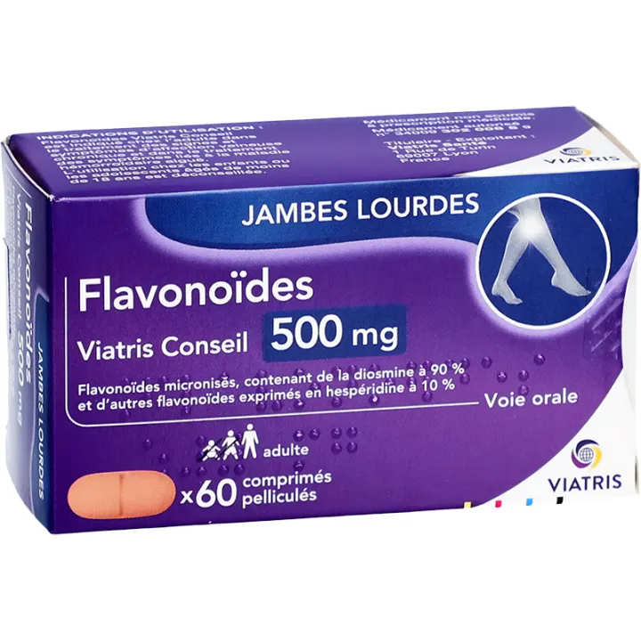 Flavonóides 500 mg Pernas Pesadas Viatris 60 comprimidos