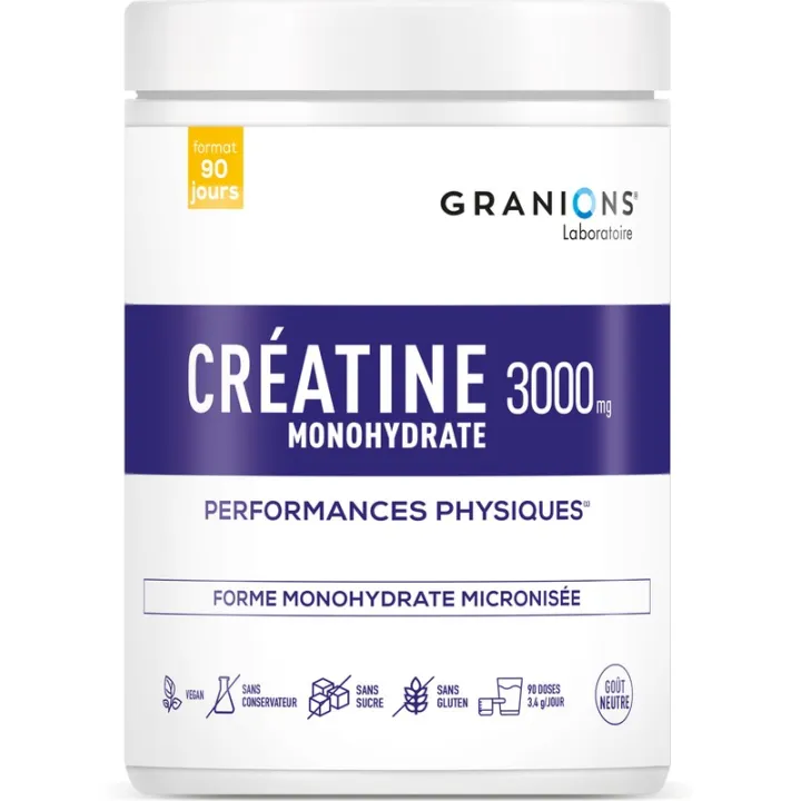 Creatine 3000 Monohydraat Poeder 307 g Granions
