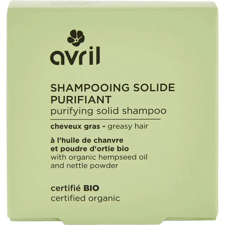 Avril Organic Zuiverende Vaste Shampoo Vet Haar 60 g