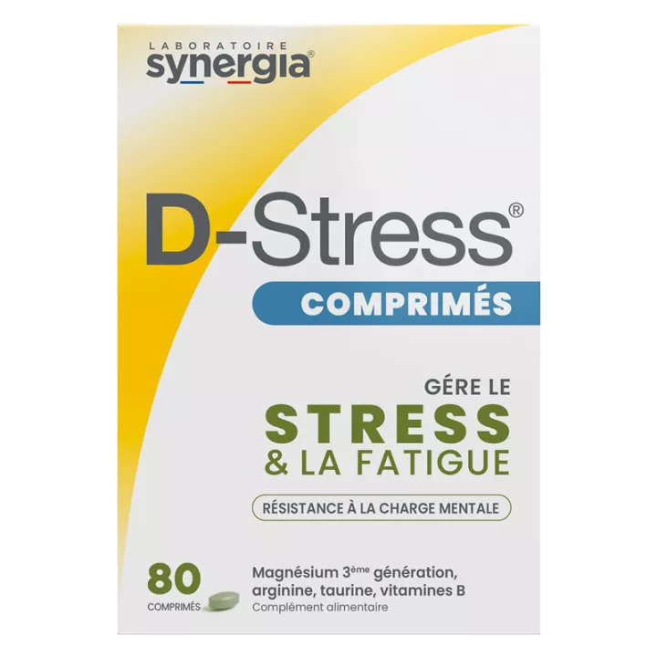 Pastillas de magnesio D-Stress Synergia para reducir la fatiga