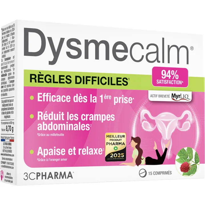 3C Pharma DysmeCalm Règles Douloureuses 15 comprimés