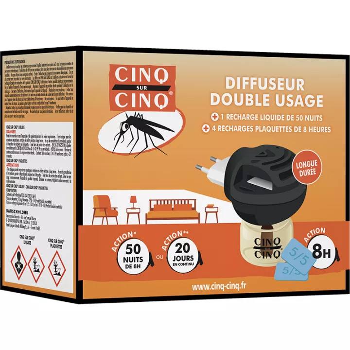 5/5 Difusor de insectos eléctrico de doble uso