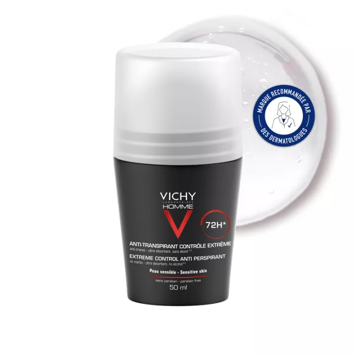 Vichy Homme Deodorant Contrôle Extrême 72h Roll-On 50 ml