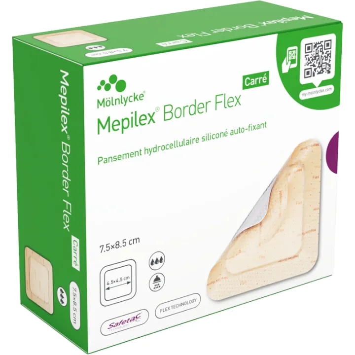 Mepilex Border Flex Quadratischer Hydrozellulärer Silikonverband Selbstfixierend