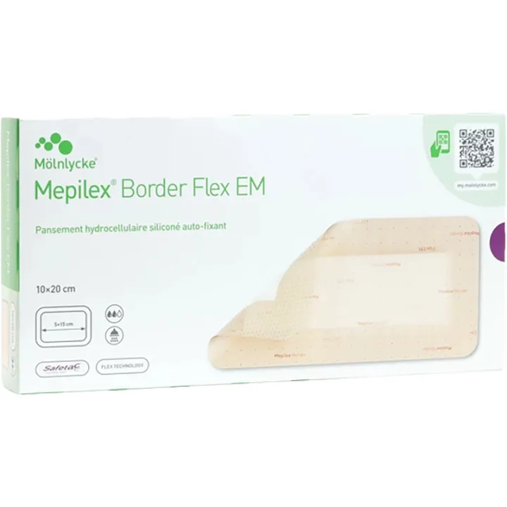 Mepilex Border Flex EM Silicone Self-Fixing Hydrocellular Dressing