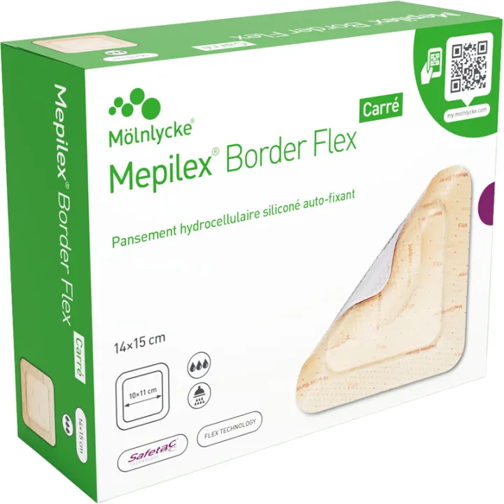 Mepilex Border Flex Quadratischer Hydrozellulärer Silikonverband Selbstfixierend