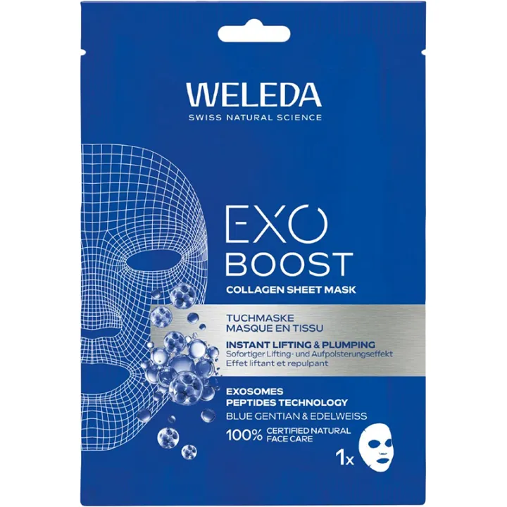 Exo Boost Maschera al tessuto di collagene Genziana blu Weleda x1