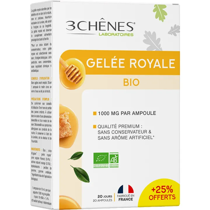 3Chênes Royal Jelly 1000 Apiculture 20 phials