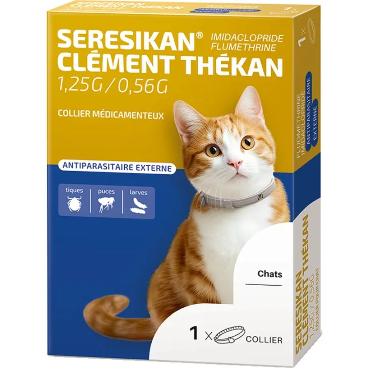 Seresikan Clément Thékan 1,25 g + 0,56 g collare medicato per gatti 38 cm