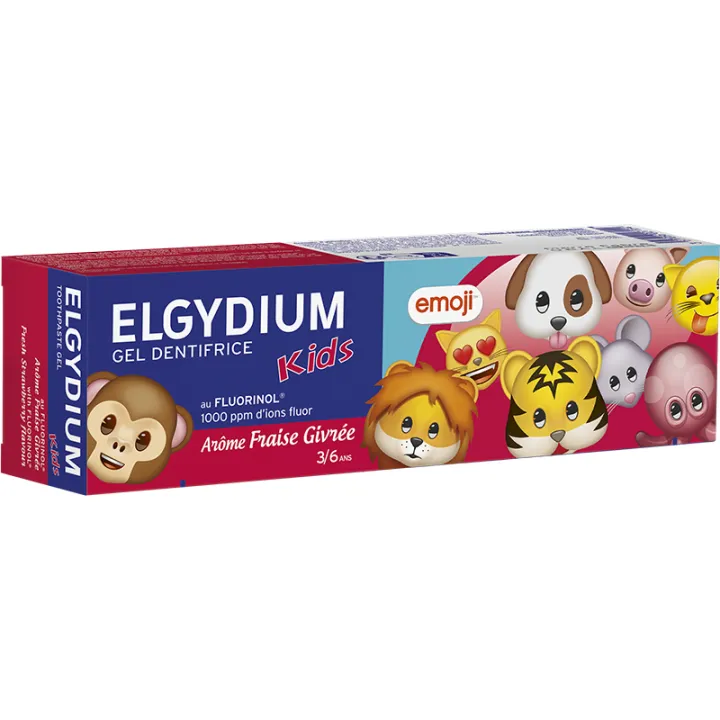 Elgydium kids Emoji Tooth Gel Frosted Strawberry 3/6 years 50 ml
