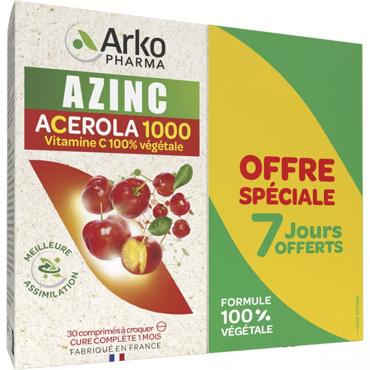 Acerola-Zink 1000 mg Natürliches Vitamin C Arkopharma