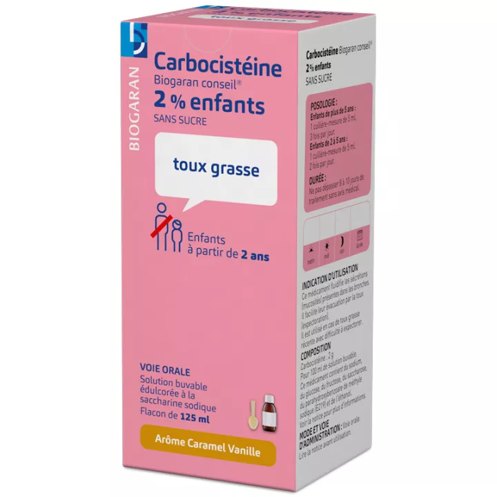 Carbocisteïne Kind Biogaran Raad 2% 125 ml