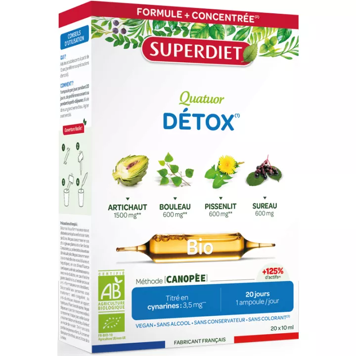 Superdiet Quatuor Détox Bio 20 flesjes