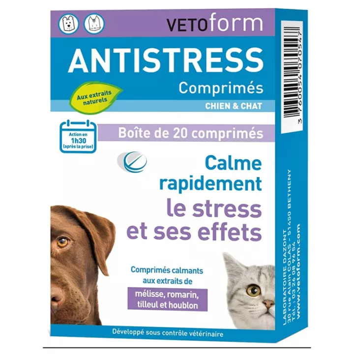 Vetoform Anti-Stress Chien et Chat 20 Comprimés