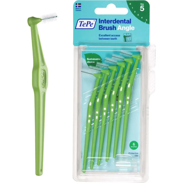 Tepe Interdental Brushes Angle with Handle x6