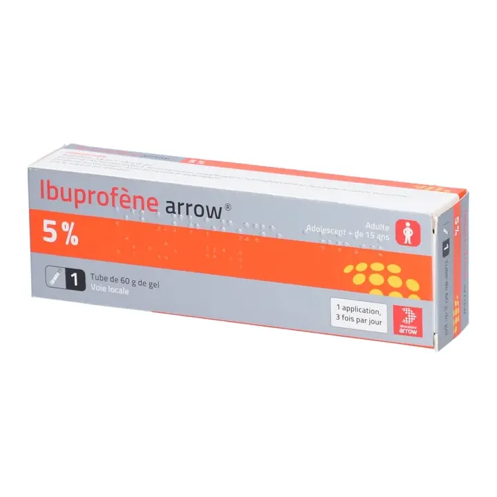 Ibuprofène Arrow 5% Gel pour Entorse, Contusions, Tendinites 100 g