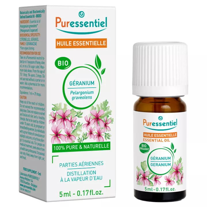 PURESSENTIEL Aceite Esencial Orgánico Geranio 5ml
