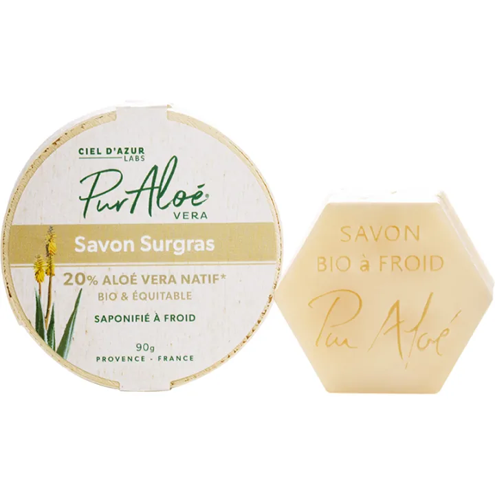 Puraloe Jabón de Aloe Vera 20% Supergraso Bio 90g
