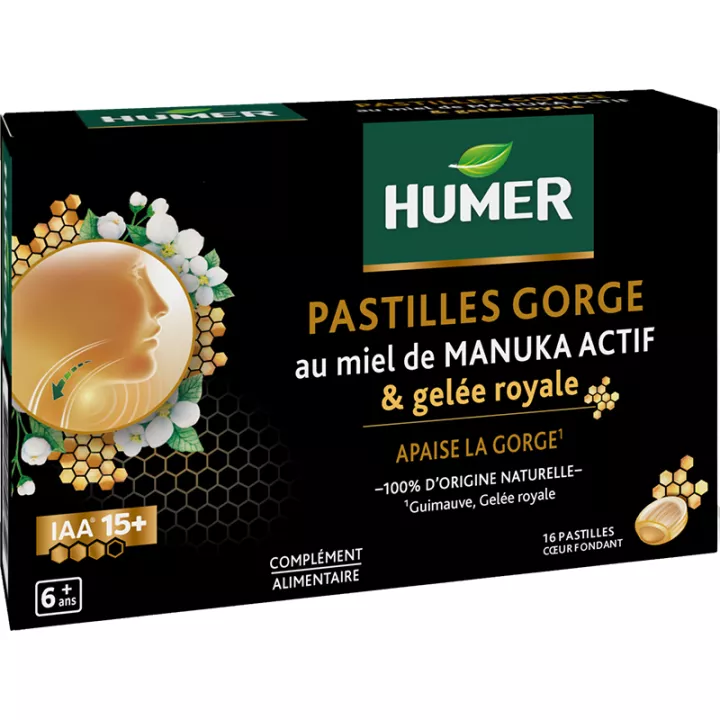 Humer Pastilles Gorge Miel de Manuka + Gelée Royale 16 pastilles