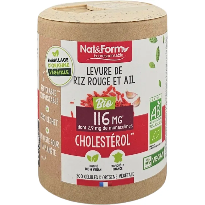 Nat & Form Levure de Riz Rouge + Ail Bio Gélules