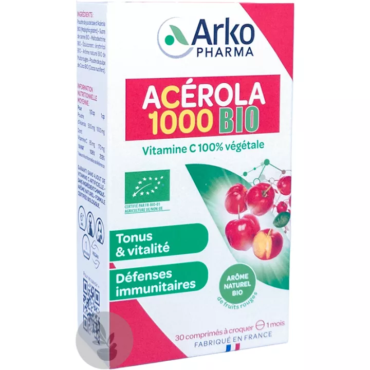 Arkopharma Acérola 1000 Bio Vitamine C 100% Végétale