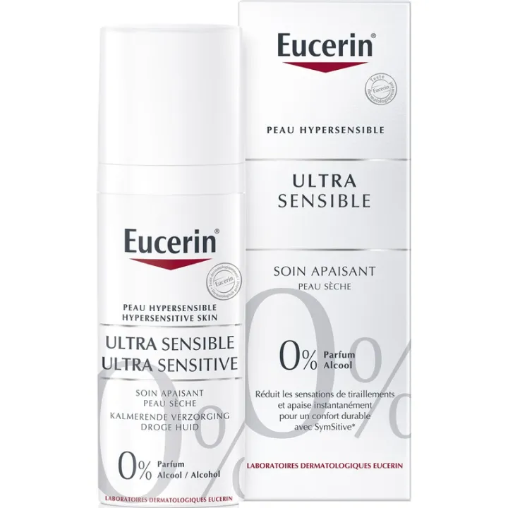 Eucerin UltraSensible Tratamento Calmante para Pele Seca, Sem Perfume, 50 ml