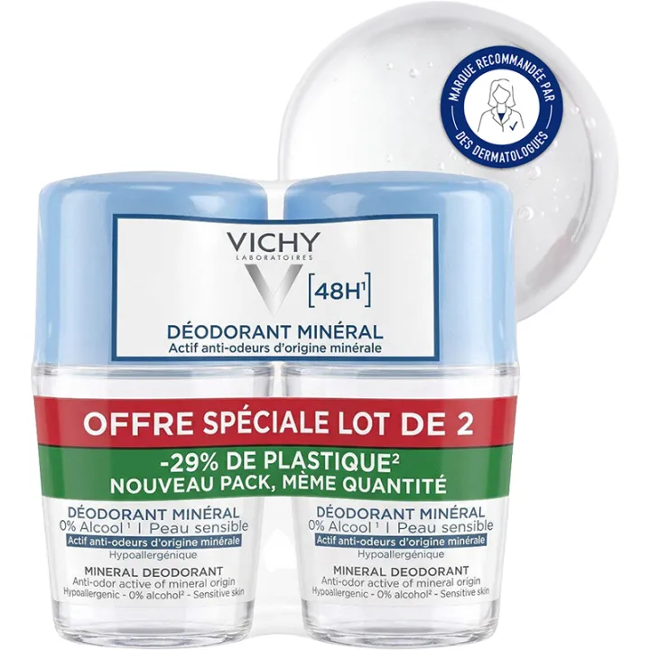 Vichy Déodorant Minéral Sans Sel d'Aluminium 48h Roll-On 50 ml