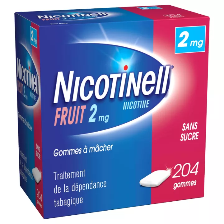 Nicotinell 2 mg Fruit 204 gommes à mâcher anti-tabac