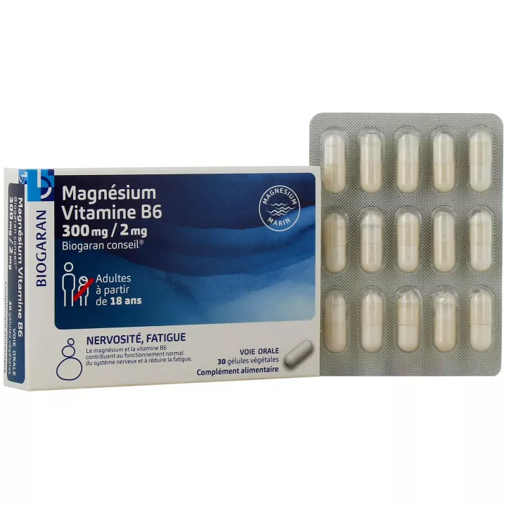 Magnesium Vitamin B6 Vitalität Biogaran 30 Kapseln