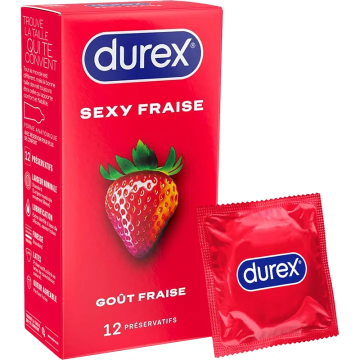 Durex Préservatif Sexy Fraise 12 unités